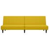vidaXL 2-miestna rozkladacia pohovka, žlt&aacute;, zamat