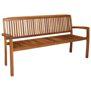 vidaXL 2-miestna stohovateľn&aacute; z&aacute;hradn&aacute; lavička 159 cm, t&iacute;kov&yacute; mas&iacute;v