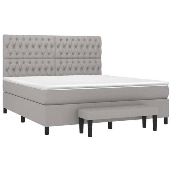 vidaXL Boxspring posteľ s matracom bledosiv&aacute; 180x200 cm l&aacute;tka