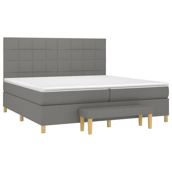 vidaXL Boxspring posteľ s matracom tmavosiv&aacute; 200x200 cm l&aacute;tka
