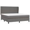 vidaXL Boxspring posteľ s matracom siv&aacute; 180x200 cm umel&aacute; koža