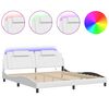 vidaXL R&aacute;m postele Viana s LED bez matraca biely 200x200 cm