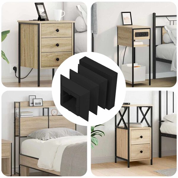 vidaXL Koncov&eacute; čiapky 12 pcs Čierna 15 x 15 x 15 mm PP