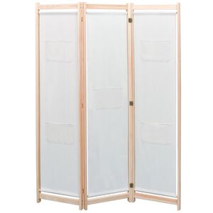 vidaXL Parav&aacute;n s 3 panelmi, kr&eacute;mov&yacute; 120x170x4 cm, l&aacute;tka