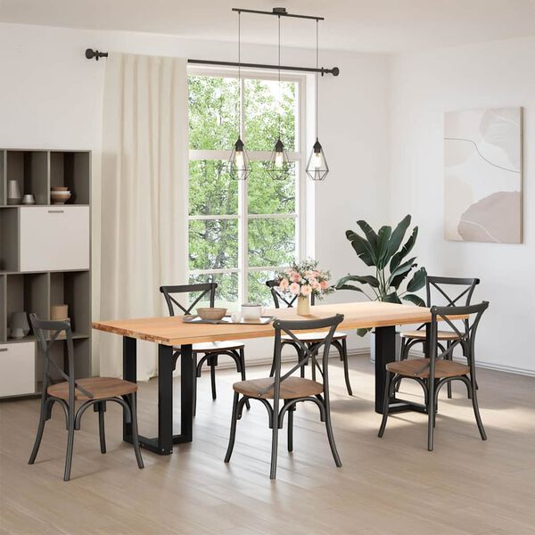 vidaXL Nohy k jed&aacute;lensk&eacute;mu stolu v tvare T, 2 ks, čierne, 50x35x(72-73) cm, oceľ