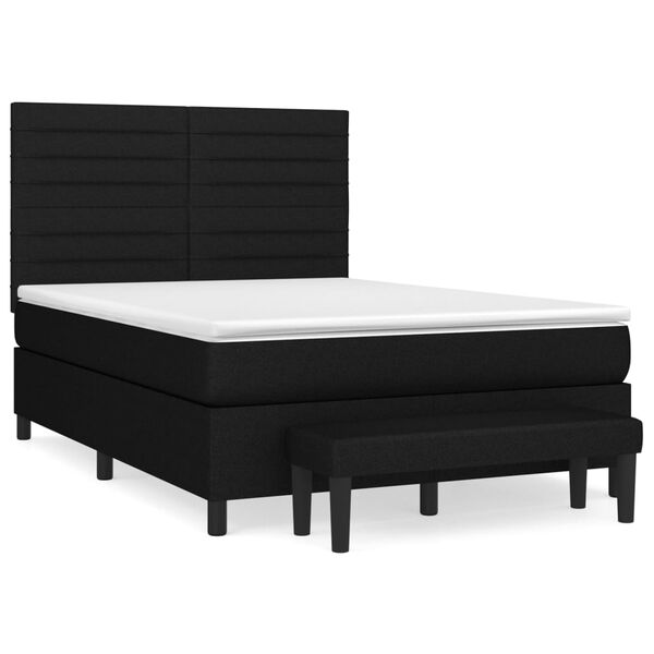 vidaXL Boxspring posteľ s matracom čierny 140x190 cm l&aacute;tka