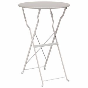 vidaXL Bistro st&ocirc;l B&eacute;žov&aacute; &Oslash; 50 x 71 cm Pr&aacute;&scaron;kovan&aacute; oceľ