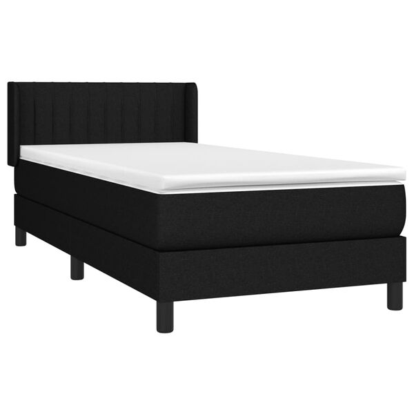 vidaXL Boxspring posteľ s matracom čierna 100x200 cm l&aacute;tka