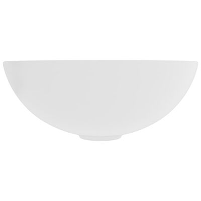 vidaXL Umývadlo do kúpeľne, keramika, matné biele, okrúhle