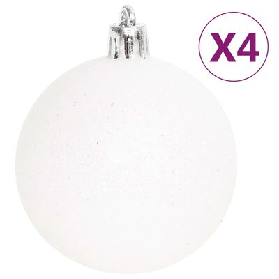 vidaXL 70-dielna sada vianočných ozdôb strieborná/biela