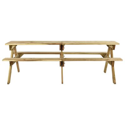 vidaXL Piknikový stôl s lavicami 220x122x72 cm impregnovaná borovica
