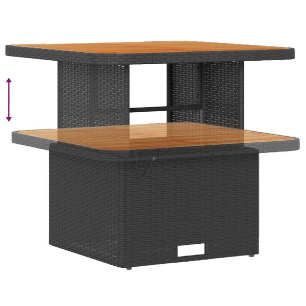 vidaXL S&uacute;prava z&aacute;hradn&yacute;ch pohoviek s vank&uacute;&scaron;om 9 pcs Čierna Poly ratan