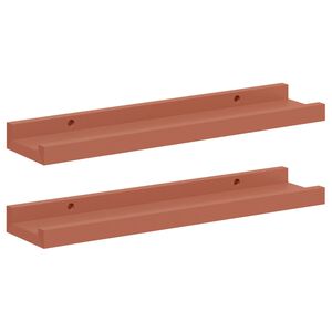 vidaXL Stenn&aacute; polica 2 pcs Červen&aacute; 40 x 9 x 3 cm Kompozitn&eacute; drevo