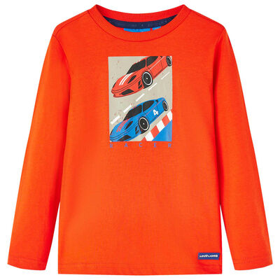 Detské tričko s dlhým rukávom žiarivo oranžové 92