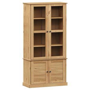 vidaXL Sklenen&aacute; vitr&iacute;na VIGO 85x35x170 cm mas&iacute;vna borovica