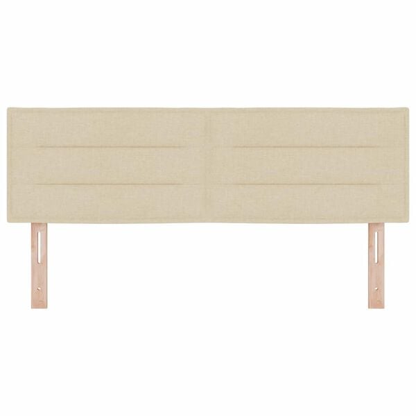 vidaXL Zadn&eacute; čelo s čelnou doskou Kr&eacute;mov&aacute; 144 cm Umel&aacute; koža