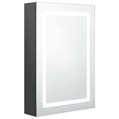 vidaXL LED kúpeľňová zrkadlová skrinka sivá 50x13x70 cm
