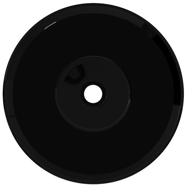 Keramické okrúhle umývadlo, čierne