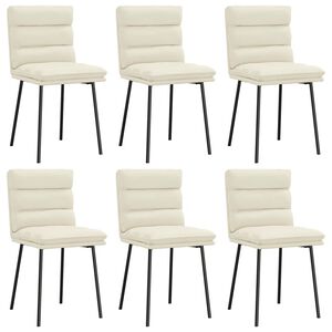 vidaXL Jed&aacute;lensk&eacute; stoličky 6 ks kr&eacute;mov&eacute; zamatov&eacute;