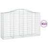 vidaXL Obl&uacute;kov&eacute; gabionov&eacute; ko&scaron;e 13 ks 200x50x120/140 cm pozink. železo