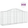 vidaXL Obl&uacute;kov&eacute; gabionov&eacute; ko&scaron;e 50ks 200x30x80/100cm pozinkovan&eacute; železo