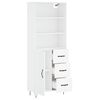 vidaXL Vysoká skrinka biela 69,5x34x180 cm spracované drevo