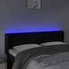 vidaXL Čelo postele s LED čierne 147x16x78/88 cm zamat