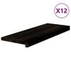 vidaXL Schodiskov&eacute; stupne 12 ks hnedočiern&aacute; 70x25x2 cm dubov&yacute; mas&iacute;v