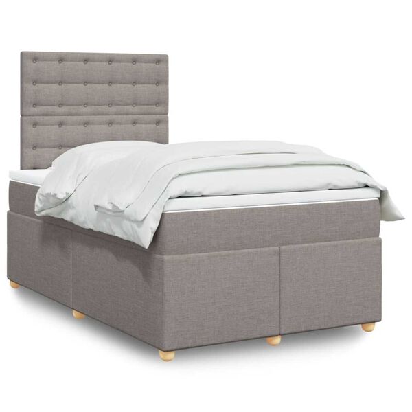 vidaXL Boxspring posteľ s matracom sivohned&yacute; 120x200 cm l&aacute;tka