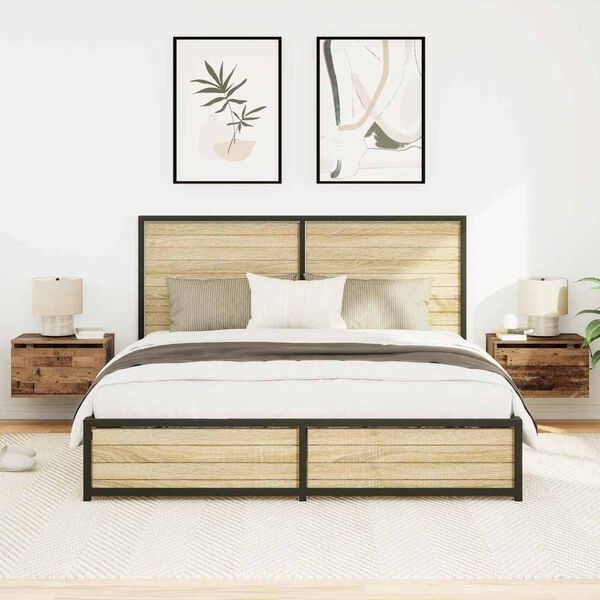 vidaXL N&aacute;stenn&aacute; nočn&aacute; skrinka 2 pcs Star&eacute; drevo Kompozitn&eacute; drevo