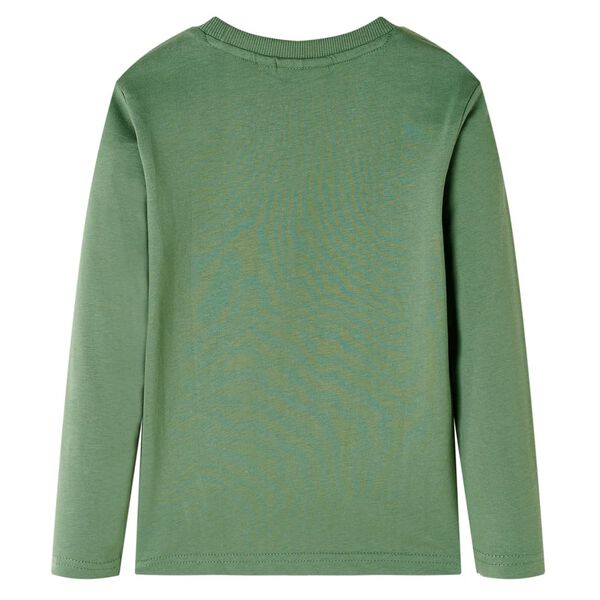 Detské tričko s dlhými rukávmi svetlé kaki 104