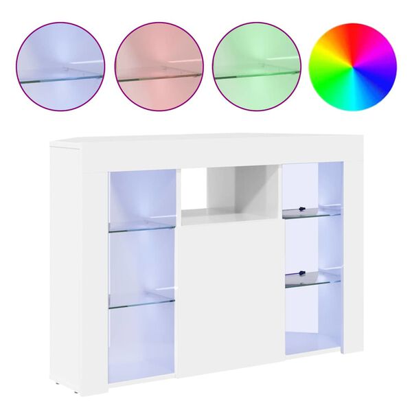 vidaXL Rohov&yacute; LED TV kabinet N&aacute;stenn&yacute; Vysoko leskl&aacute; biela 100x40x68cm