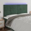 vidaXL Čelo postele s LED tmavozelen&eacute; 180x5x118/128 cm zamat