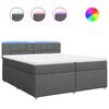 vidaXL Boxspring posteľ s matracom tmavosiv&aacute; 200x200 cm l&aacute;tka