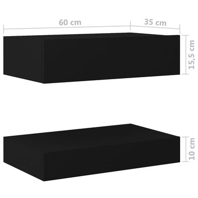 vidaXL Nočné stolíky 2 ks čierne 60x35 cm drevotrieska