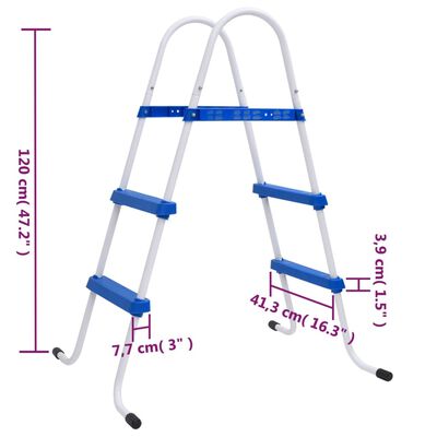 vidaXL Bazénový rebrík modro-biely 84 cm oceľ