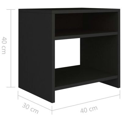 vidaXL Nočný stolík čierny 40x30x40 cm drevotrieska