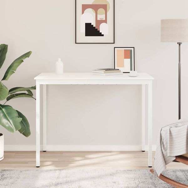 vidaXL Barov&yacute; st&ocirc;l Biela 110 x 55 x 105 cm Mas&iacute;vne borovicov&eacute; drevo