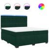 vidaXL Posteľn&yacute; r&aacute;m boxsping s matracom tmavozelen&yacute; 200x200 cm zamat
