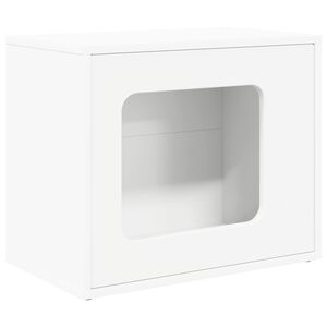 vidaXL Mačka Dom Biela 51 x 30 x 42 cm Kompozitn&eacute; drevo