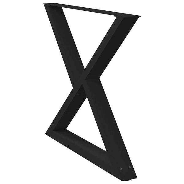 vidaXL Nohy k jedálenskému stolu 2 ks čierne 90 x (72-73,3) cm oceľové