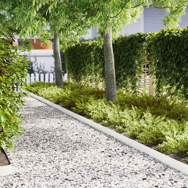 vidaXL Obrubn&iacute;k tr&aacute;vnika 10 pcs Biela 100 x 0.05 x 20 cm