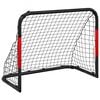 vidaXL Futbalov&aacute; br&aacute;nka so sieťou červeno-čierna 90x48x71 cm oceľ