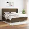 vidaXL Boxspring posteľ s matracom tmavohned&aacute; 200x200 cm l&aacute;tka