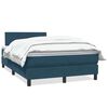 vidaXL Posteľn&yacute; r&aacute;m boxsping s matracom tmavomodr&yacute; 120x210 cm zamat
