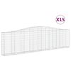 vidaXL Obl&uacute;kov&eacute; gabi&oacute;nov&eacute; ko&scaron;e 15 ks 400x30x100/120cm pozinkov. železo