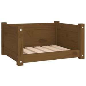vidaXL Psia posteľ medovo-hned&aacute; 55,5x45,5x28 cm borovicov&yacute; mas&iacute;v