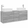 vidaXL Set kabinetov do k&uacute;peľne 3 ks Siv&yacute; Sonoma 136 x 35 x 80 cm
