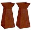 vidaXL Stĺpov&yacute; kvetin&aacute;č 2 pcs Strieborn&aacute; 35 x 35 x 73 cm