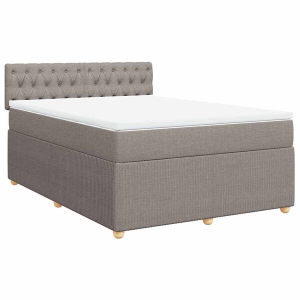 vidaXL Posteľn&yacute; r&aacute;m boxspring s matracom sivohned 160x200 cm l&aacute;tka